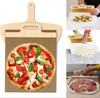 Pizza en bois tournant pagaie cuisine gâteau pelle outil de cuisson magique en plastique antiadhésif Pizza Spatu Premium coulissant Pizza Peel
