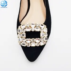 Wholesale Newest cheap handmade rhinestone glass crystal fashion heel shoes clips for ladies women bridal high heel casual shoes