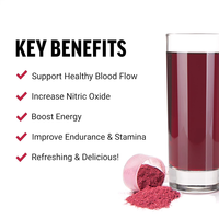 Rosebest Certifié GMP, Complément en Poudre Personnalisé à la Saveur Naturelle de Grenade et d'Extrait de Betterave 3000mg, pour Augmenter l'Oxyde Nitrique