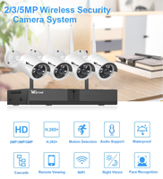 Wistino Kit NVR Wifi Extérieur 4 Canaux Détection de Mouvement Caméra IP Vision Nocturne Sans Fil pour Systèmes de Surveillance CCTV