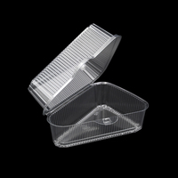 Boîte à tranches de gâteau mini Bundt triangle à charnière en forme de fruit personnalisée Récipient à gâteau mousse transparent en plastique