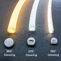 Tube néon rond noir et blanc RVB en silicone, diffuseur flexible, étanche IP67 pour extérieur, bande lumineuse en gel de silice pour WS2812 WS2811
