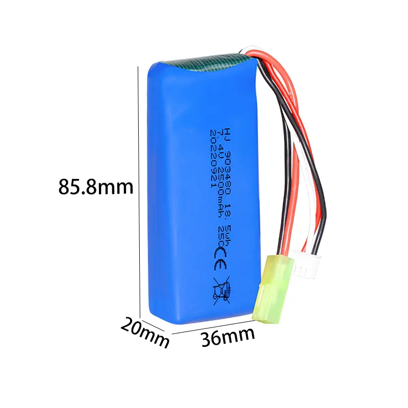 Factory direct polymer lithium battery 903480 7.4V 2500mah 25c remote control helicopter toy camera battery