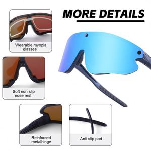 Outdoor Interchangeable Lens TR90 Oversize Polarized Magnetic Sports Sunglasses Cycling <b>Glasses</b> with <b>Glasses</b> <b>Case</b> - Product Image 5
