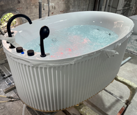 Baignoire autoportante chauffée pour adultes avec coussin de massage à bulles à température constante intelligente
