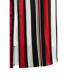 <span class=keywords><strong>Camicia</strong></span> <span class=keywords><strong>a</strong></span> Maniche Corte da <span class=keywords><strong>Uomo</strong></span> <span class=keywords><strong>a</strong></span> <span class=keywords><strong>Righe</strong></span> Verticali <span class=keywords><strong>Rosse</strong></span>, Nere e Bianche - Top Casual con Bottoni per Streetwear e Occasioni Festive - Product Image 6