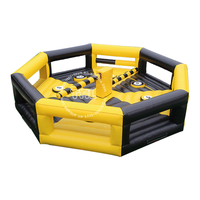 Jeu mécanique de Wipeout toxique gonflable Jeux de saut de Wipeout gonflable Jeu d'obstacles rotatifs