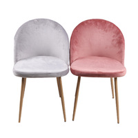 Chaise de salle à manger portable en velours, écologique, avec pieds en métal, style nordique moderne, chaises de salle à manger de luxe pour table à manger