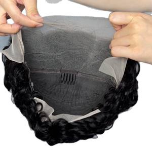 Perruque courte bouclée noire Chioma pour hommes, coupe buzz, cheveux courts naturels avec frange, décolorée, sans nœuds ni perte de cheveux - Product Image 5