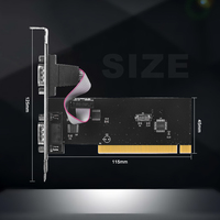 Tarjeta de Expansión Serial PCI de Doble Puerto RS232 Com DB9 de 9 Pines, Adaptador PCI Extendido