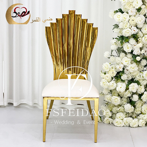 Luxury High <b>Back</b> Stainless Steel Wedding Ceremony <b>Chair</b> for Outdoor & Apartment Use - Product Image 2