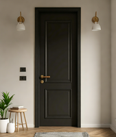 Portes en bois peintes en noir épaissies, imperméables, résistantes à l'humidité, faciles à nettoyer et résistantes à l'usure, adaptées aux salles de bain