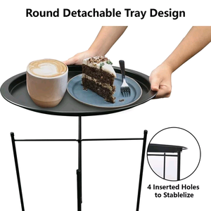 Combohome Modern Tray Metal <strong>Sofa</strong> Side <strong>Table</strong> Coffee <strong>Tables</strong> for Sale Living Room Furniture <strong>Small</strong> Black Round Coffee <strong>Table</strong> - Product Image 3