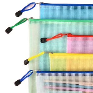 Sacs à fermeture éclair en maille Sacs à fermeture éclair A4 pour organiser le stockage Pochettes à fermeture éclair étanches Sacs de fichiers de taille lettre pour jouets scolaires - Product Image 4