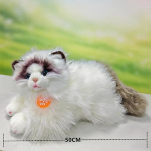 Grosir boneka hewan realistis pemberat hidup, mainan simulasi boneka kucing binatang manis ornamen taman rumah - Product Image 6