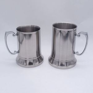 Más Vendido: Jarra de Cerveza de Acero Inoxidable de Doble Pared, 1 Pinta, Lisa y Recta, Estilo Pewter - Product Image 1