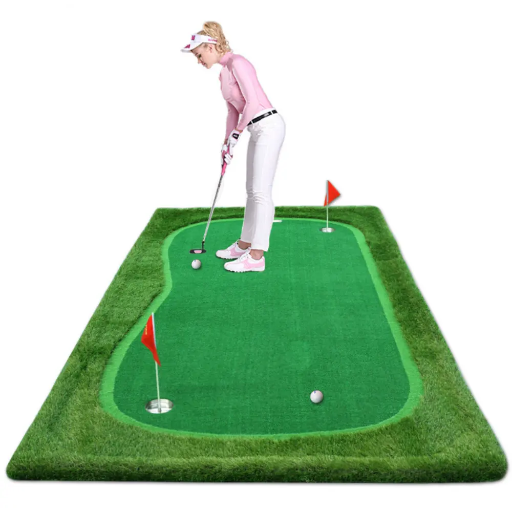 מגרש גולף בגודל גדול מותאם אישית בגודל גדול שטיח מיני דשא מלאכותי מגרש גולף ירוק מחצלת לשים ירוק