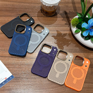 เคสโทรศัพท์มีที่ยึดแบบแม่เหล็กระบายความร้อนของแท้สำหรับ iPhone 18 17 16 15 PRO MAX กรอบหลังตาข่ายรังผึ้งระบายอากาศได้ดี - Product Image 2
