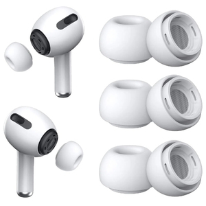 <span class=keywords><strong>3</strong></span> paires d'<span class=keywords><strong>embouts</strong></span> d'écouteurs en silicone écologiques pour Air Pods Pro <span class=keywords><strong>3</strong></span>, taille standard, boîte d'emballage, stylo de nettoyage, imperméable, respirant - Product Image 2