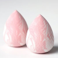 Éponge de maquillage Pinkz ultra douce en marbre rose sans latex, houppettes de beauté, mélangeurs de fond de teint bicolores, ensemble de pinceaux de maquillage