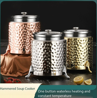Seau chauffe-soupe électrique en acier inoxydable 304 pour buffet, pot à soupe isolé chauffant pour le petit-déjeuner d'hôtel, préservation de la chaleur