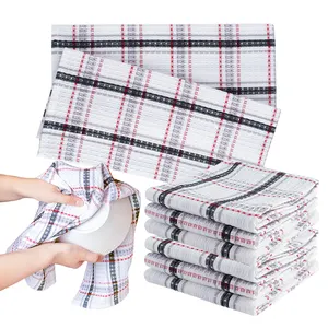 high quality organic microfiber 100% cotton custom checked decorative printed tea towel dish towel kitchen hanging towel