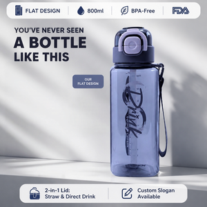 Bouteille d'eau sport <span class=keywords><strong>en</strong></span> Tritan 800 ml 2-<span class=keywords><strong>en</strong></span>-1 sans BPA, étanche, écologique et portable pour le bureau et la salle de sport - Product Image 1