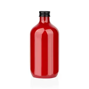 500毫升红色塑料瓶带螺旋盖化妆品塑料瓶洗发水定制洗发水瓶批发