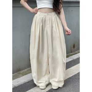 Mejor precio verano Mujer Pantalones flor Bud diseño nueve puntos longitud pantalones de pierna ancha adelgazamiento Casual ajuste suelto - Product Image 2