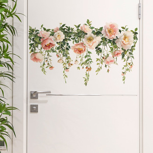 Guirlande florale <span class=keywords><strong>romantique</strong></span> de pivoines, autocollants muraux 3D amovibles, salon, salle de bain, cuisine, autocollants muraux décoratifs - Product Image 2