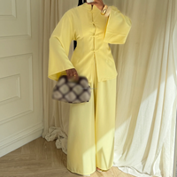 Pakaian Muslim Wanita Kasual Custom Pabrik Willson, Model Longgar untuk Sehari-hari, Elegan, Bahan Bernapas, Set 2 Potong, Ukuran Besar