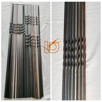 LD Metal Top Fashion Elegant Black Single Twist 1/2 "* 44" Broches métalliques creuses carrées pour la décoration intérieure