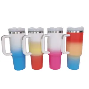 2023 H2.0 Gradient cầu vồng Ombre tùy chỉnh 30oz 40oz phiêu lưu quencher du lịch Tumbler xe Mug với xử lý và nắp và nắp