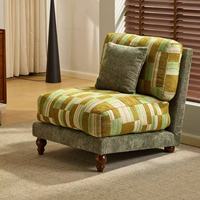 Fauteuil en tissu de style mid-century moderne pour petits espaces, chaise de salon compacte pour salon ou chambre à coucher avec pieds en bois