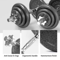Ensemble d'haltères réglables en fonte personnalisées Kepler KG761 20 kg, idéal pour la musculation, la remise en forme, l'entraînement de musculation, la salle de sport à domicile