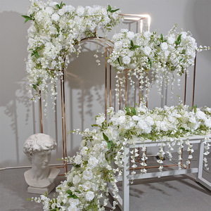 Flores Artificiales de Orquídea Rosa <span class=keywords><strong>Blanca</strong></span>, Triángulos Colgantes de Flores de Seda, Camino de Mesa para Arco de Boda, Centro de Mesa - Product Image 3