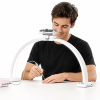 Lampe à ongles incurvée HM01-D de 29 pouces, 40W, pliable, LED en forme de croissant, pour bureau, température de couleur 3000-6500K, éclairage DC 24V/2A