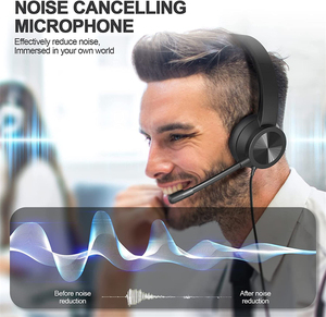 <span class=keywords><strong>Auriculares</strong></span> USB con Cable <span class=keywords><strong>para</strong></span> colocar sobre las Orejas, con Micrófono con Cancelación de Ruido, <span class=keywords><strong>Auriculares</strong></span> <span class=keywords><strong>para</strong></span> Computadora Portátil y PC, <span class=keywords><strong>Auriculares</strong></span> Estéreo con Cable USB - Product Image 4