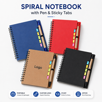 Cuaderno Promocional con Encuadernación Espiral y Logotipo Personalizado, con Juego de Bolígrafos, Cubierta de Cartulina de Colores, Multicolor, 60 Hojas
