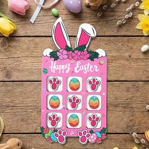 Jeu de Tic Tac Toe <span class=keywords><strong>en</strong></span> <span class=keywords><strong>Bois</strong></span> Coloré pour Pâques 2026, Cadeau pour Enfants, Jouet Éducatif pour Enfants, Accessoires - Product Image 6