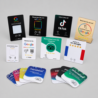 Support NFC personnalisé pour avis Google, plaque d'affichage en acrylique avec code QR pour réseaux sociaux, carte de contact de bureau pour restaurants et commerces