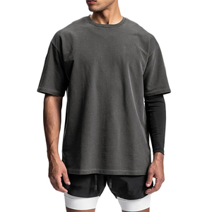 Design personnalisé coton hommes col rond sport t-shirt goutte épaule surdimensionné t-shirts vente en gros de haute qualité t-shirt pour hommes - Product Image 1