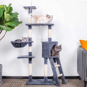 138Cm <span class=keywords><strong>Cat</strong></span> <span class=keywords><strong>Scratch</strong></span> Berichten Multi-Level Stabiele Kat Klimmen Toren Kat Activiteit Bomen Met Ladder, indoor Pet Activiteit Meubels Spelen - Product Image 2
