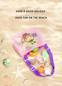 2024 New Products Handbag Toto Bag High Quality Summer Net Storage Sea Collecting Kids Tote Shell Mesh Beach Toy Bag