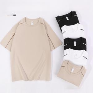 ソロナ クールカスタム ユニセックス Tシャツ コットンポリエステル混紡 ルーズフィット Oネック 無地 半袖 メンズTシャツ 240gsm - Product Image 5