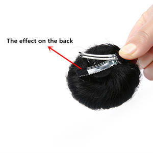 फुजिया 2 pcs/back ryon bun के साथ क्रोकोडाइल क्लिप हेयर एक्सटेंशन चिगनोन बून छोटे पोनीटेल विग बालों का विस्तार बेबी लड़की के लिए एक्सटेंशन - Product Image 5