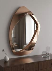 Miroir mural sur mesure OEM avec finition cuivre, design tendance, miroir mural artisanal pour la décoration murale - Product Image 3