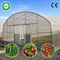 Serre tunnel agricole Guangyuan multi-chapelles en PE à double couche avec structure en acier galvanisé pour la culture de légumes