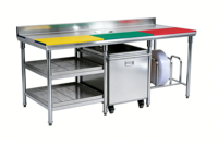 Plan de travail de cuisine professionnel en acier inoxydable 201/304, robuste et pratique, pour la restauration et les cuisines commerciales