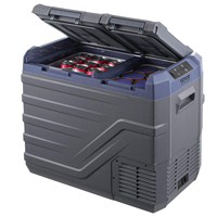 Refrigerador/Congelador Portátil de Doble Zona para Auto de 40L con Enfriamiento por Compresor para Uso en Vehículos al Aire Libre 12V/24V DC 110V/220V AC